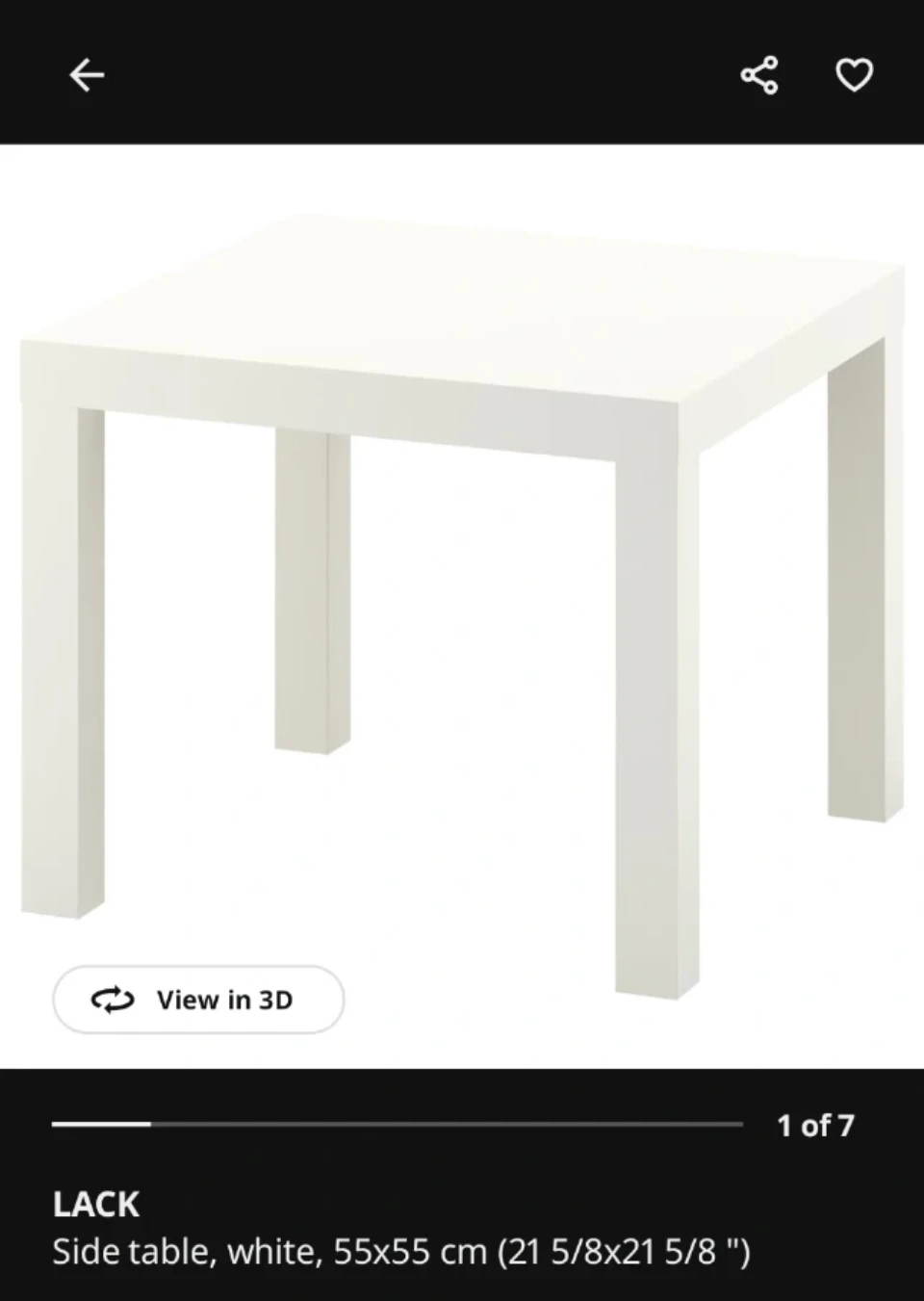 IKEA LACK Side Table - White