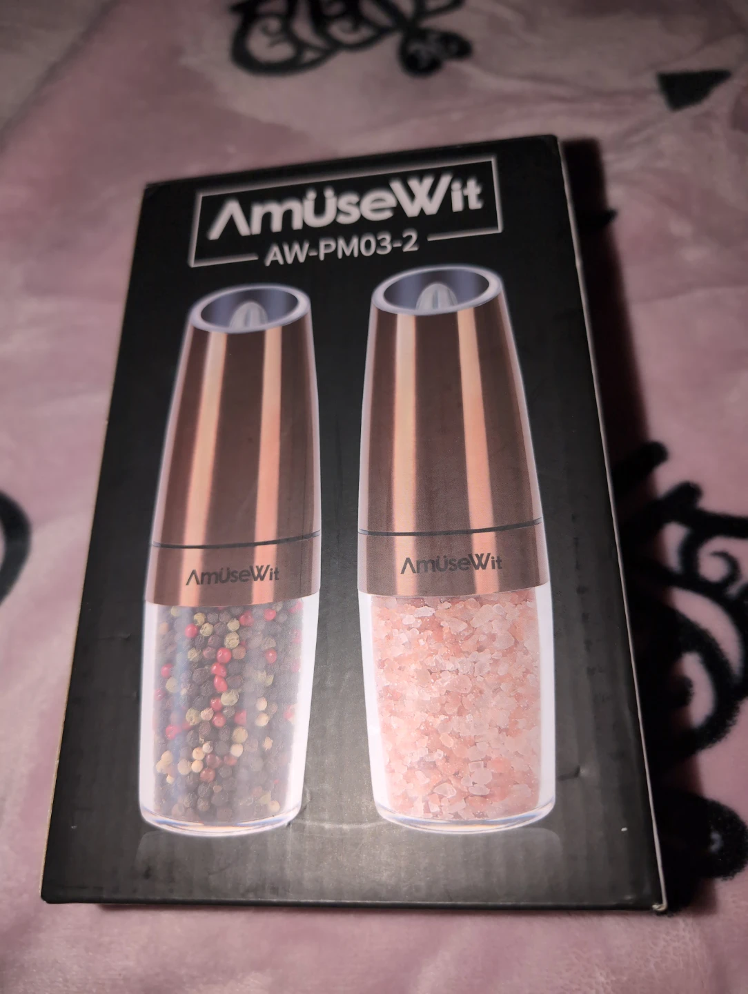AmuseWit Electric Salt and Pepper Grinder Set AW-PM03-2