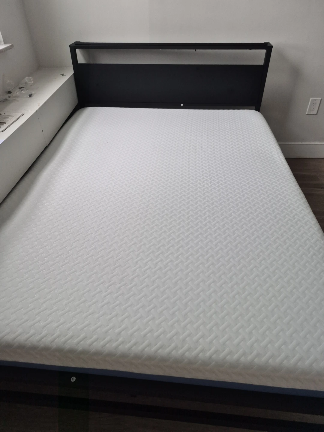 Black Metal Bed Frame with Headboard - photo 2