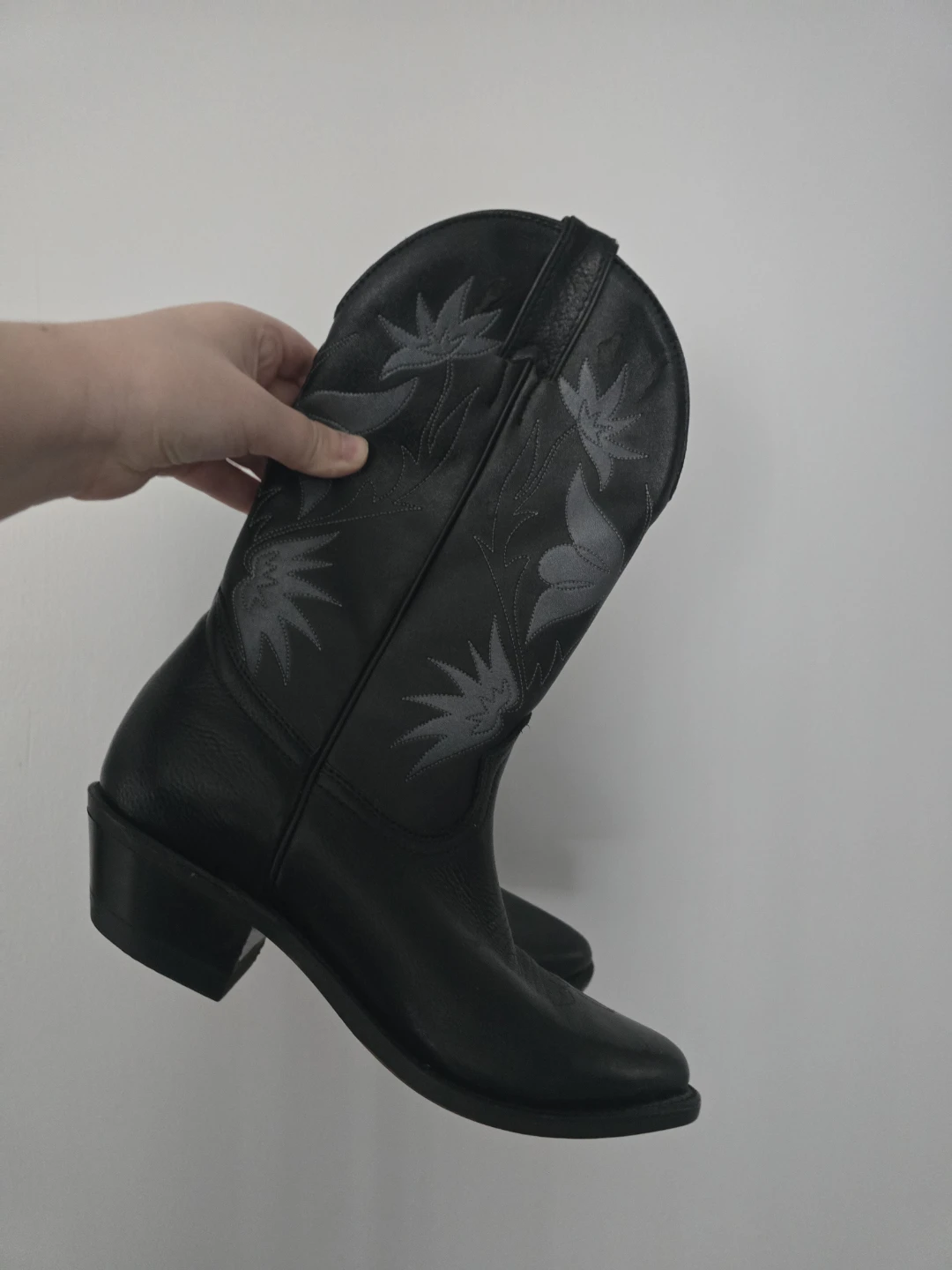 Silver Rebel Black Cowboy Boots