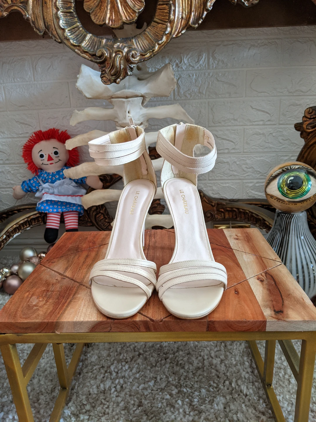 Le Château Nude Strap Heels Size 8