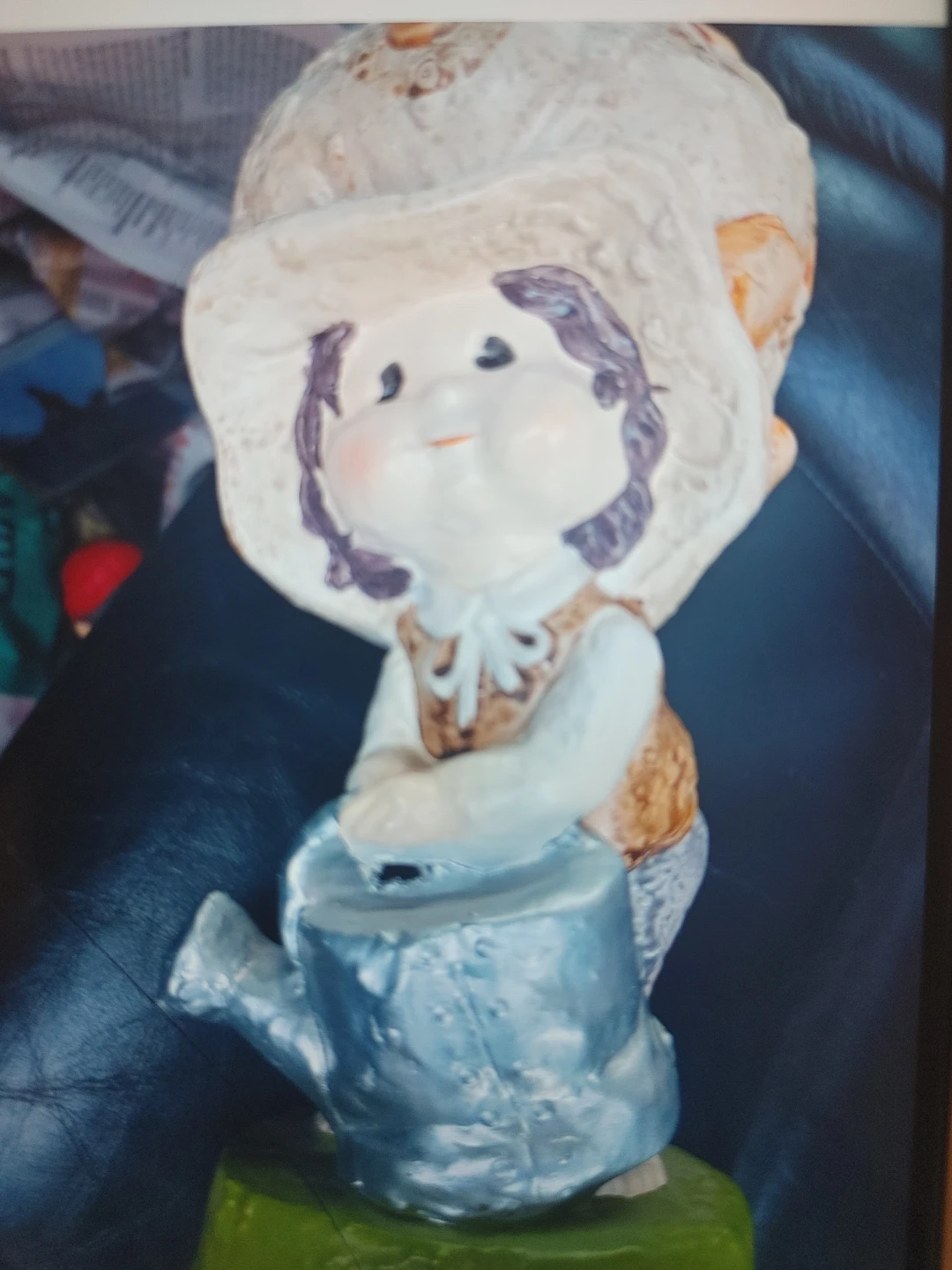 Ceramic Garden Figurine with Watering Can
