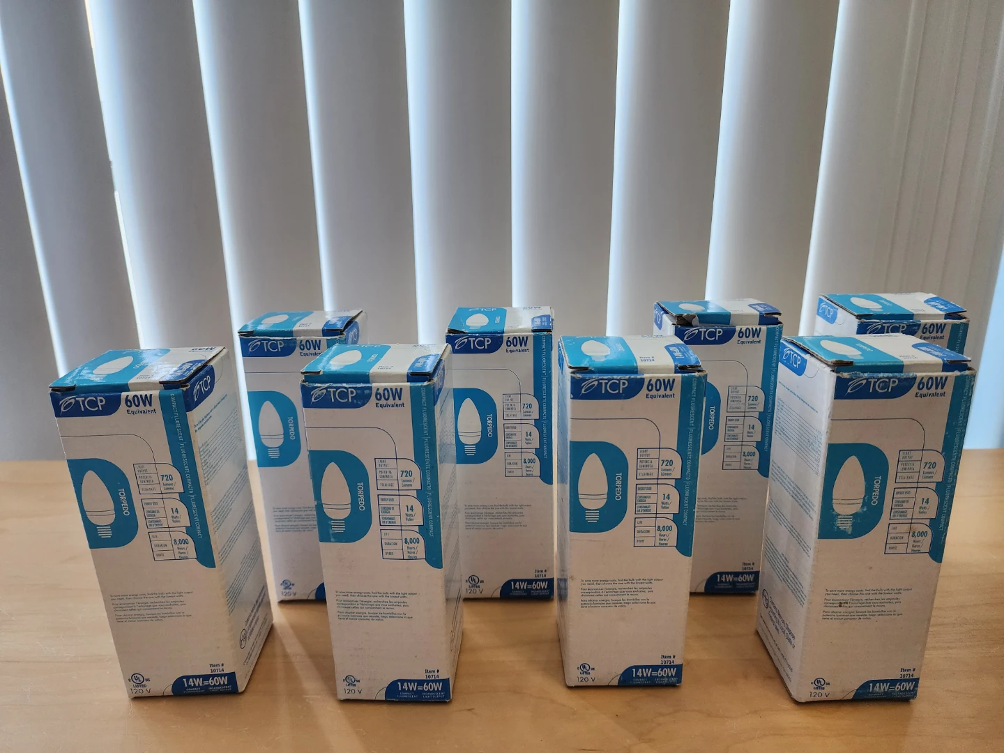 TCP 60W Equivalent Torpedo Fluorescent Light Bulbs (Lot of 8) - photo 2