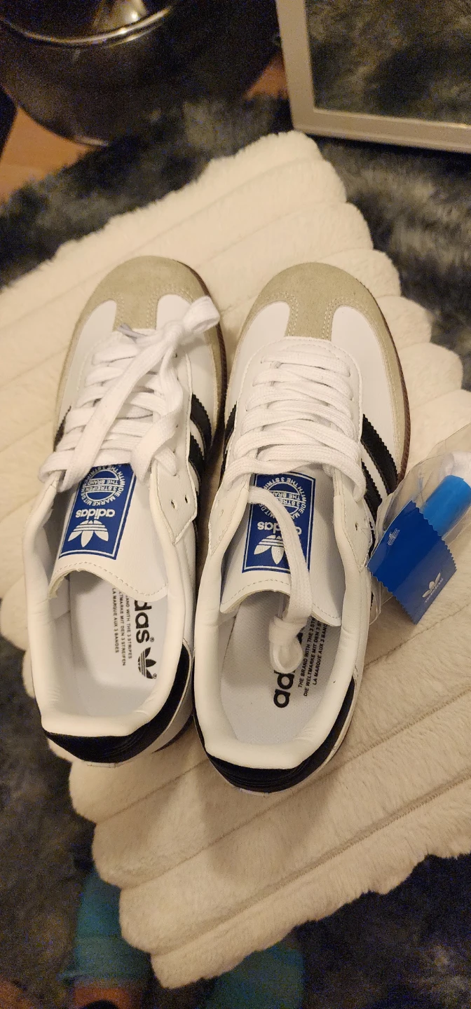 NEW Adidas Samba OG Shoes White Black Gum Sole Size US 7 - photo 4