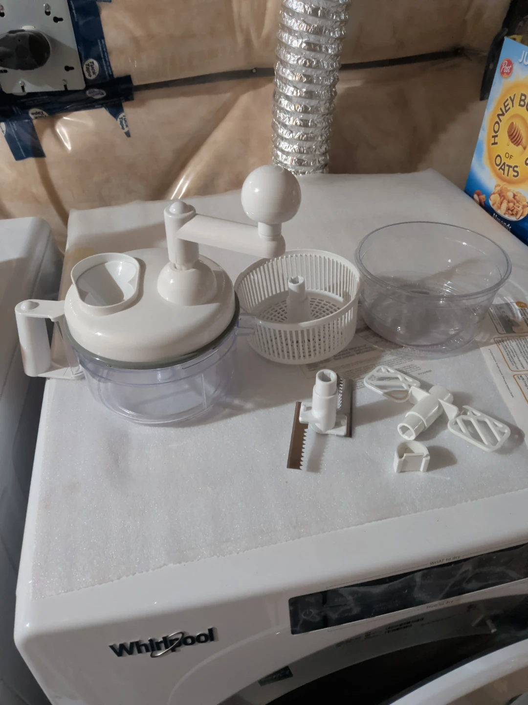 White Manual Food Chopper and Salad Spinner