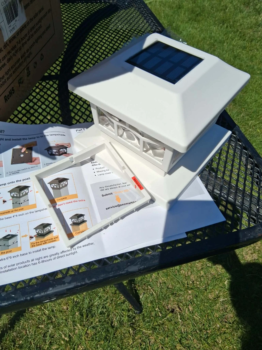 White Solar Post Light - photo 4