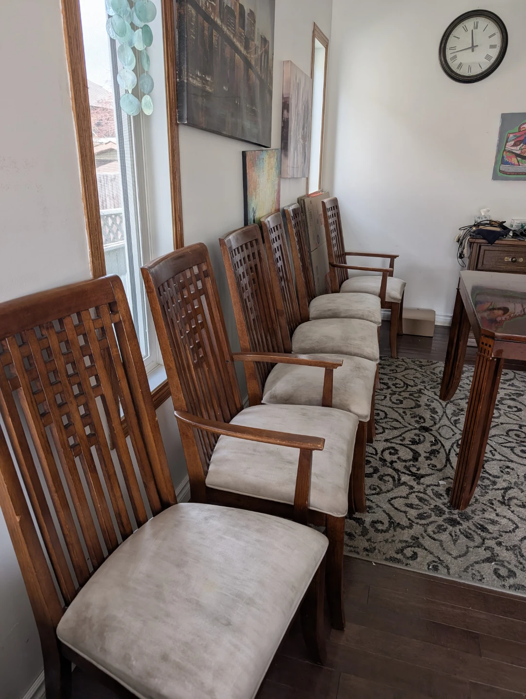 Wooden Dining Table with 6 Chairs - photo 2