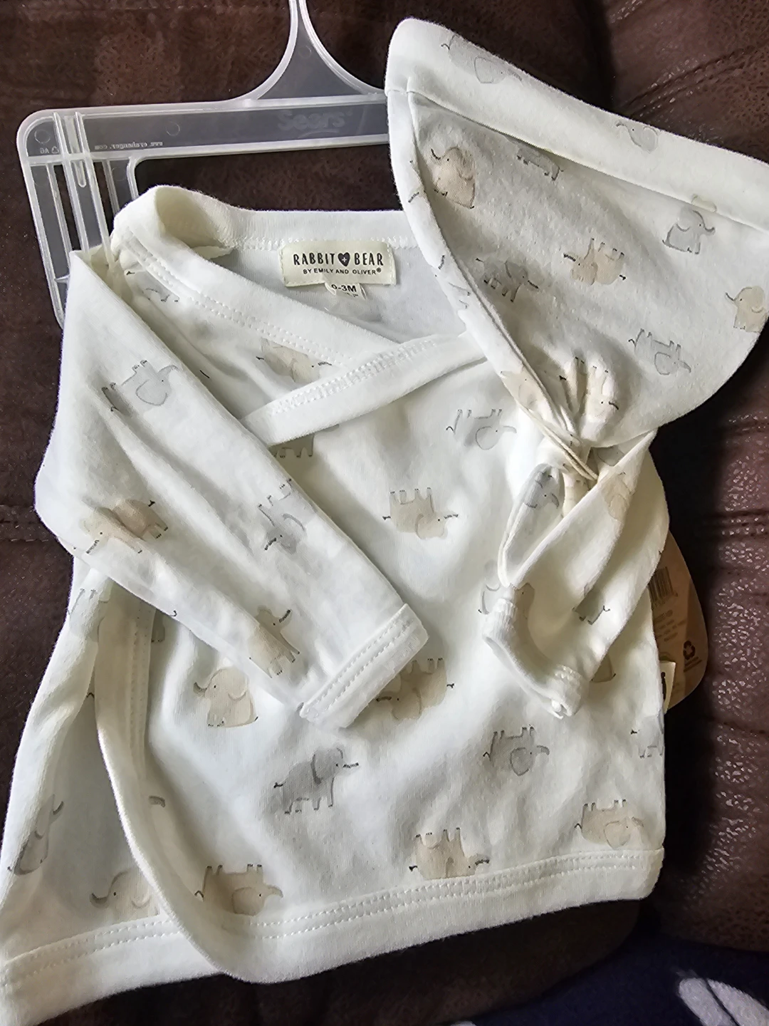 Rabbit Bear Baby Bodysuit and Hat Set 0-3M - photo 2