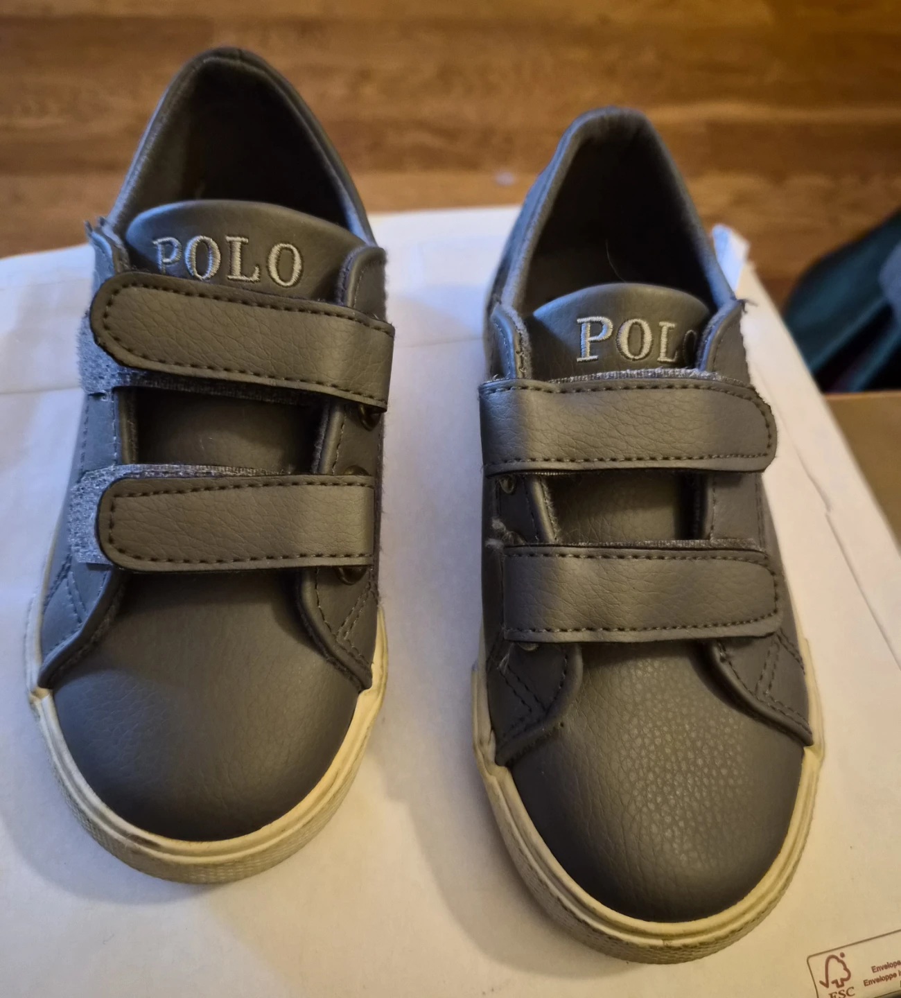 Kids' Polo Ralph Lauren Grey Velcro Sneakers - photo 3
