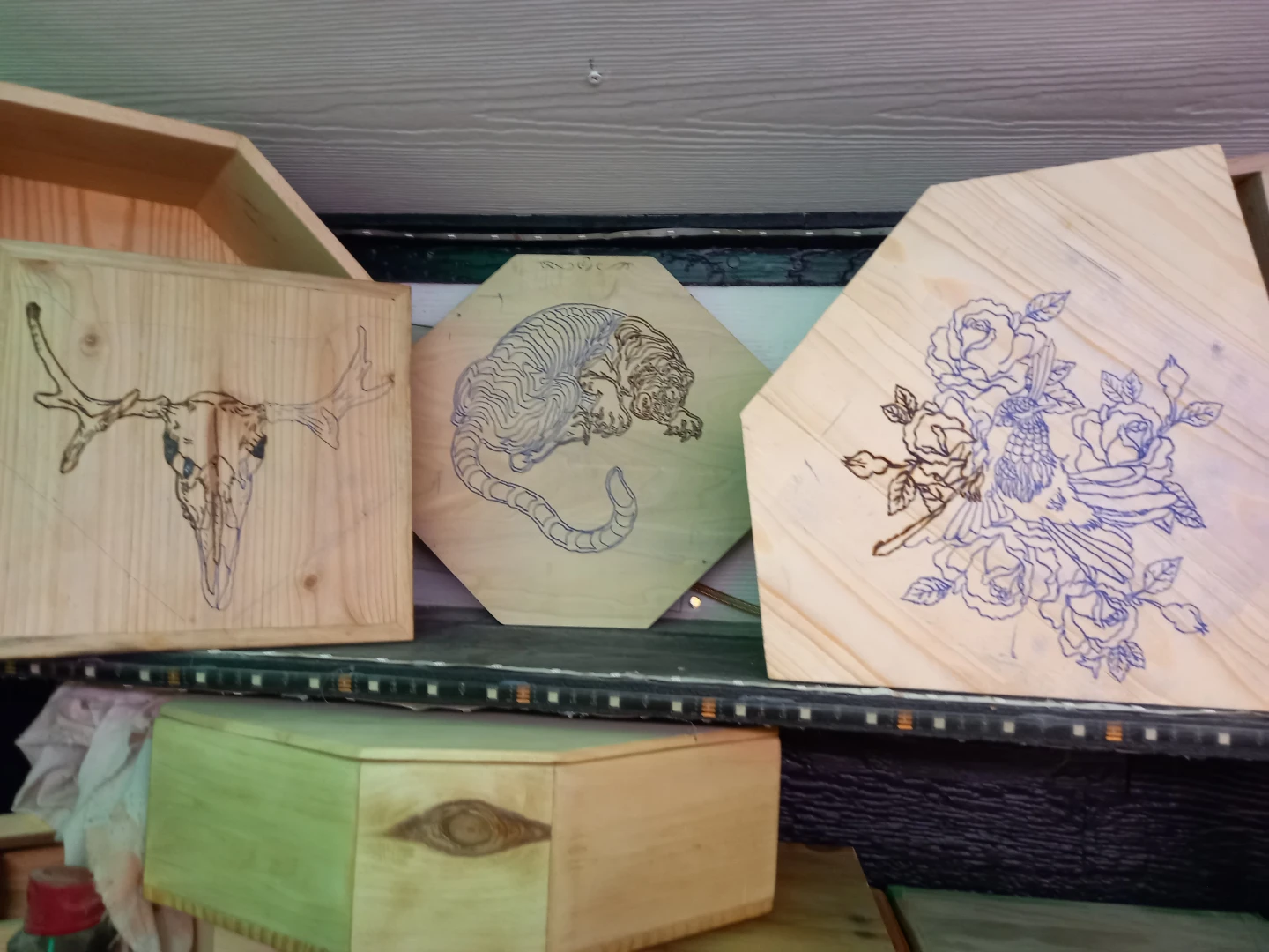 Keep sake boxes and custom shelves - photo 5