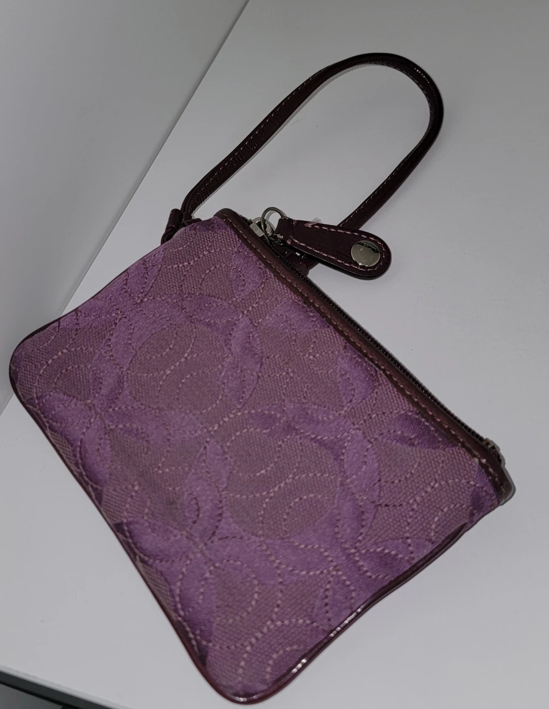 Coach Wristlet Purple Signature C Pouch