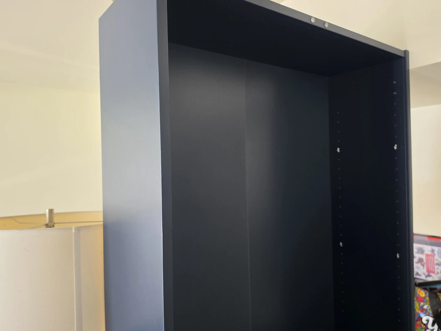 Dark Blue Bookshelf with Glass Doors