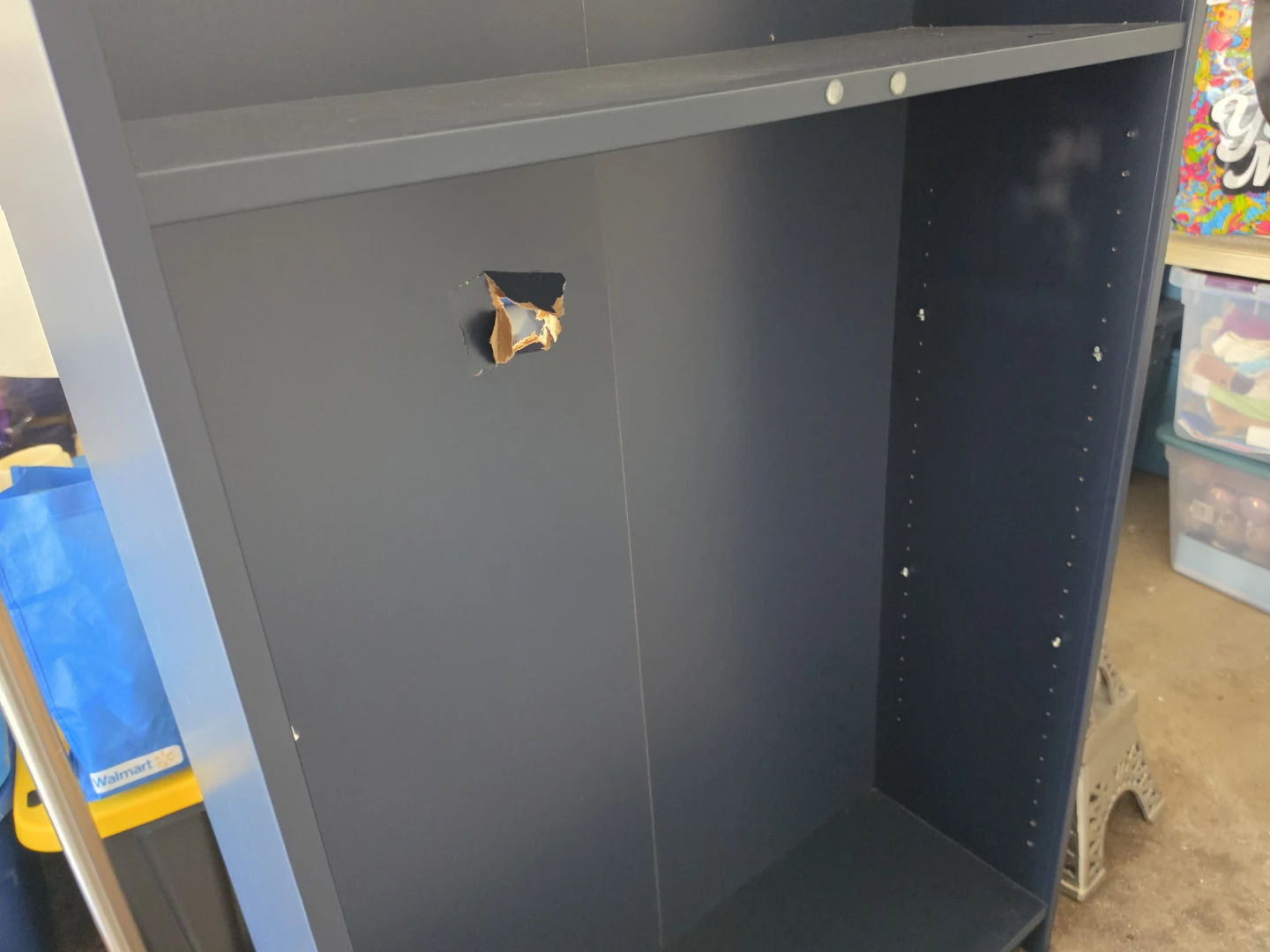 Dark Blue Bookshelf with Glass Doors - photo 2