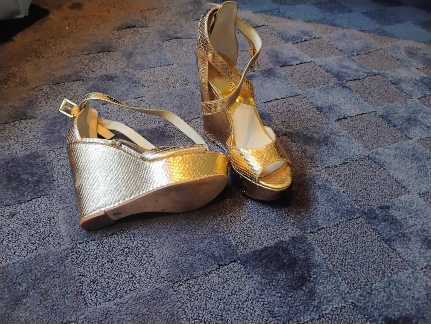 Michael Kors Gold Wedge Sandals