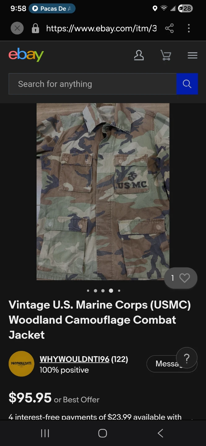 USMC Woodland Camouflage Combat Jacket