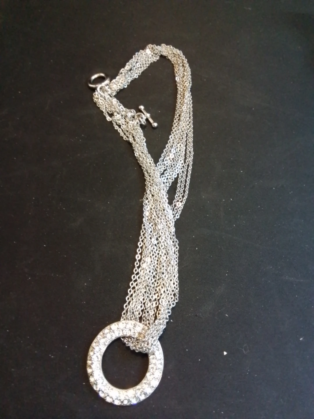 Chain Necklace with Rhinestone Ring + Fiorino Gold Center Box - photo 4