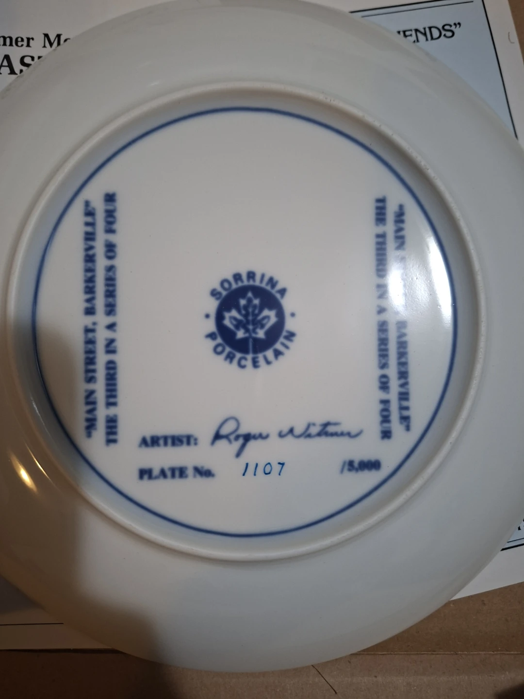 Sorrina Porcelain "Main Street, Barkerville" Collector Plate - photo 2