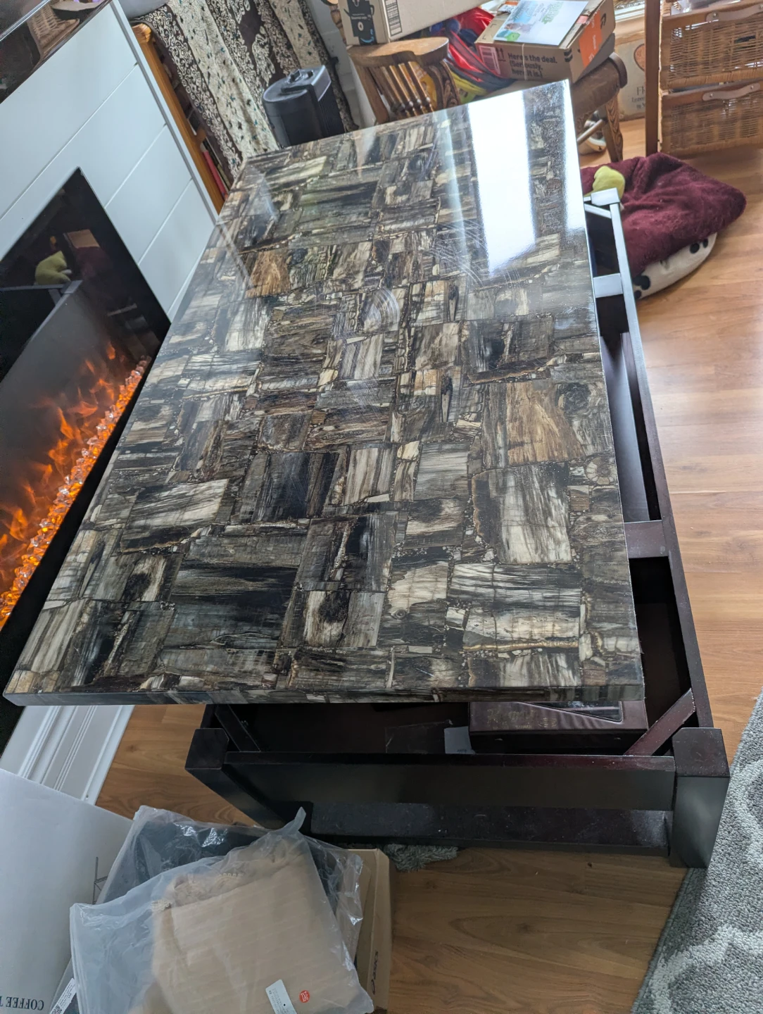 Lift Top Coffee Table with Unique Stone Inlay - photo 3