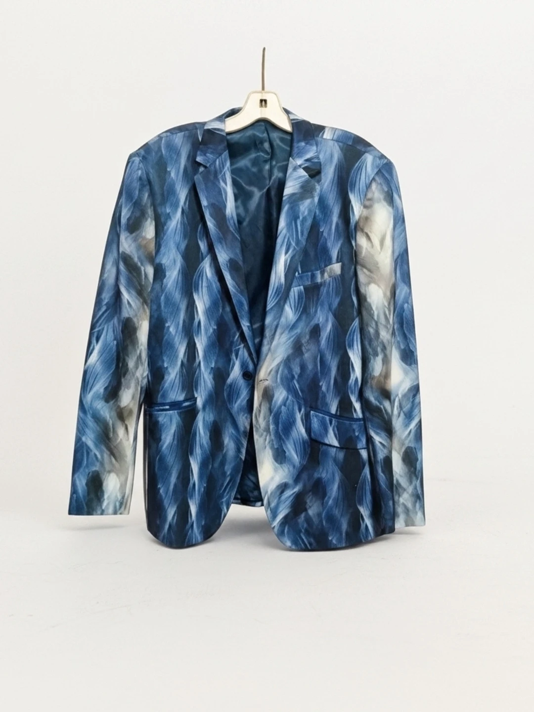 Men's Blue Abstract Print Blazer