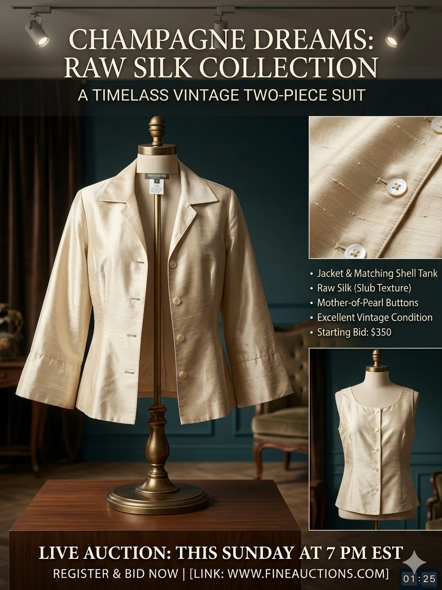 Champagne Dreams Raw Silk Two-Piece Suit 12