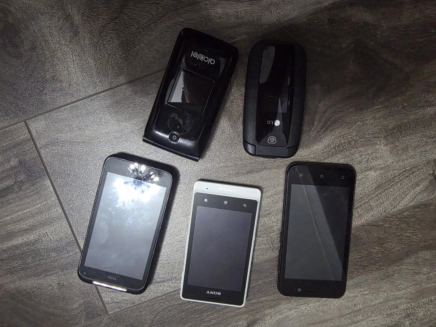 5 Used Cell Phones: LG, Alcatel, Sony, HTC, Maxel