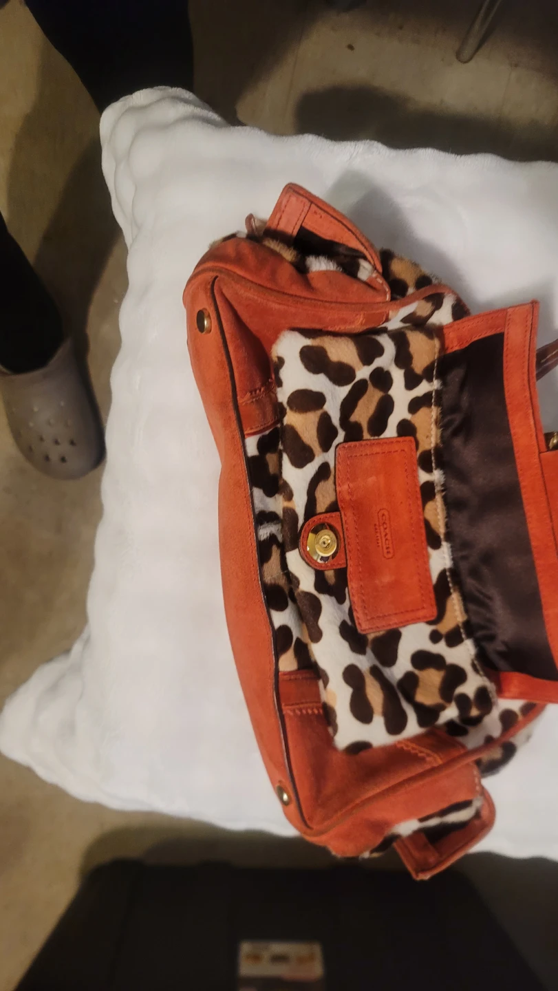 Coach Leopard Print Leather Satchel Handbag - photo 5
