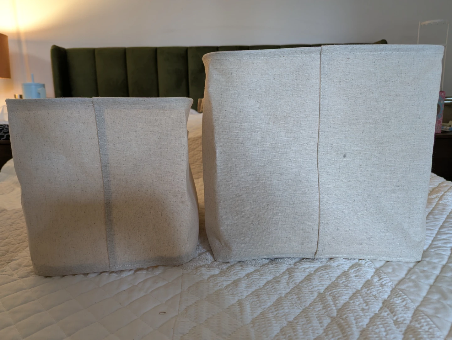 (Set of 5) MUJI Polyester Linen Soft Box Storage Bins - photo 2