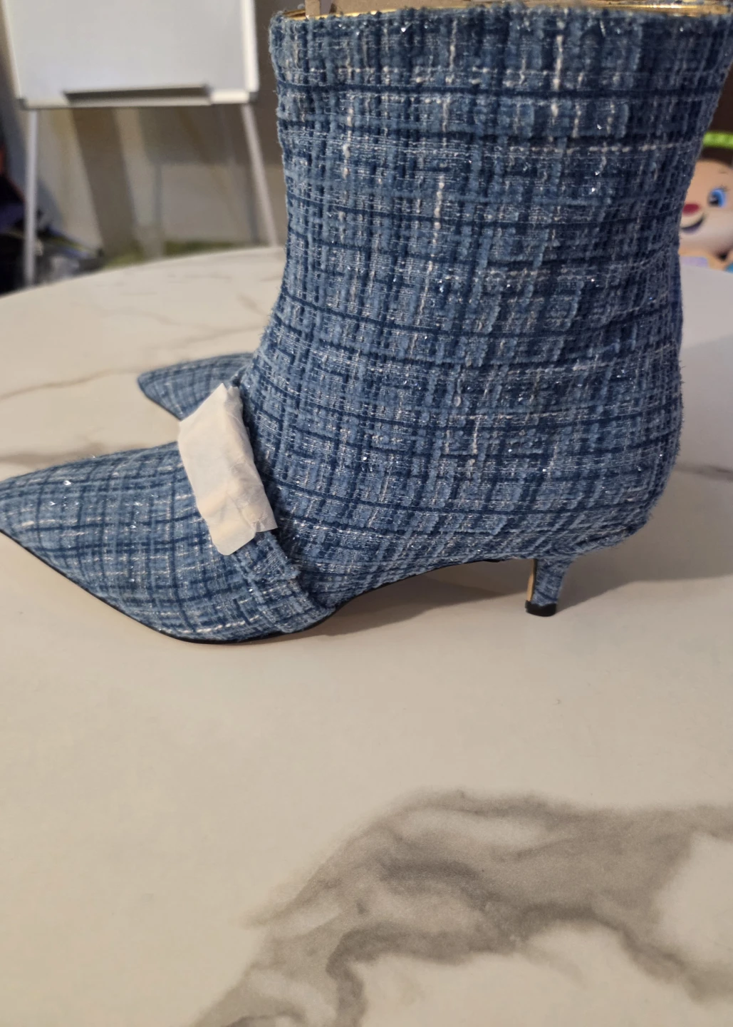 Things II Come Blue Tweed Booties - Size 7.5M - photo 4