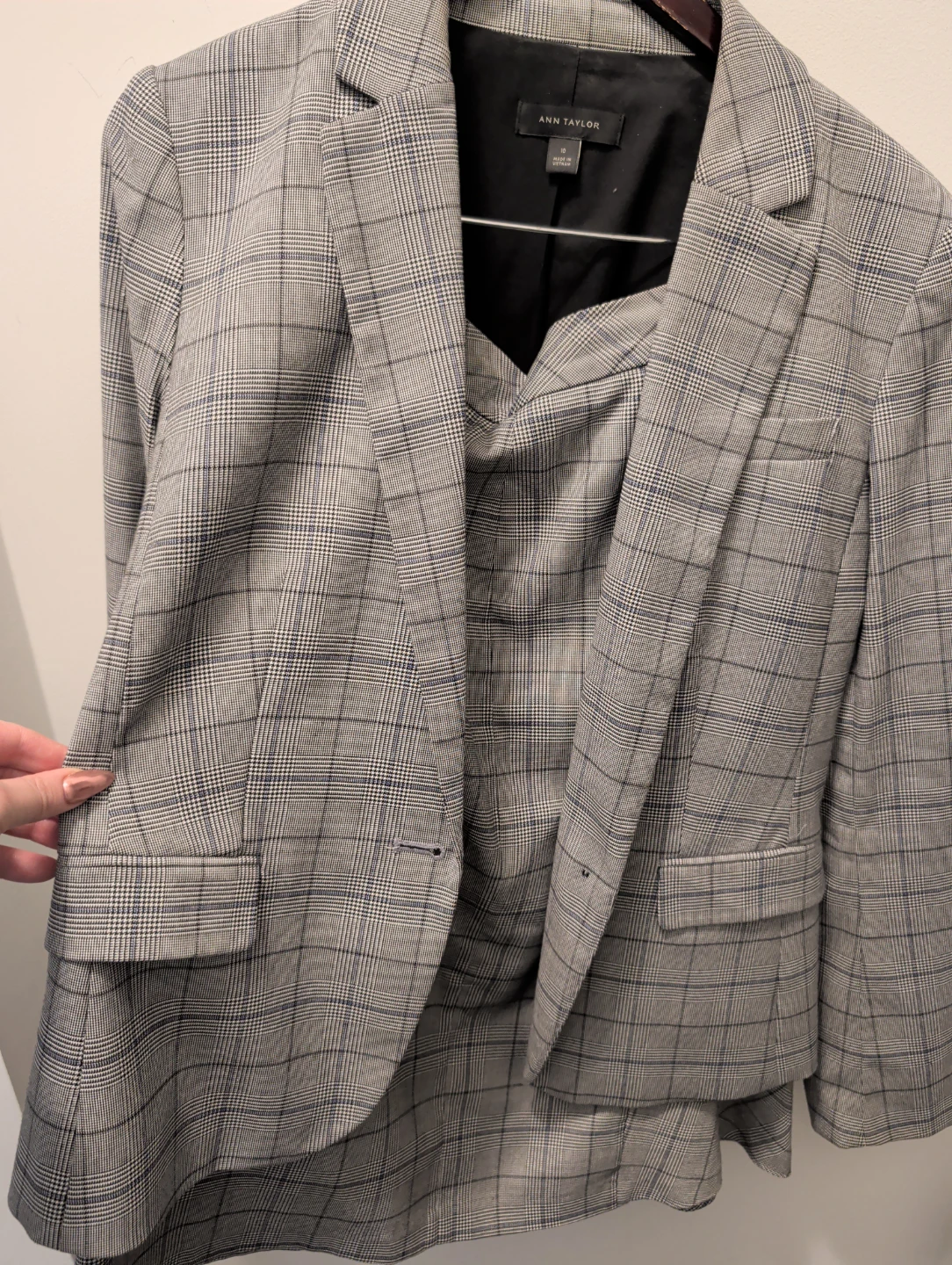 Ann Taylor Plaid Blazer and Skirt Set - Size 10