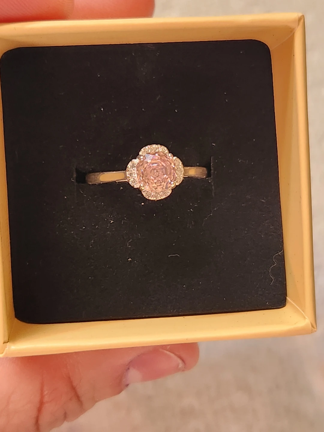 Pink Gemstone Ring with Accent Stones