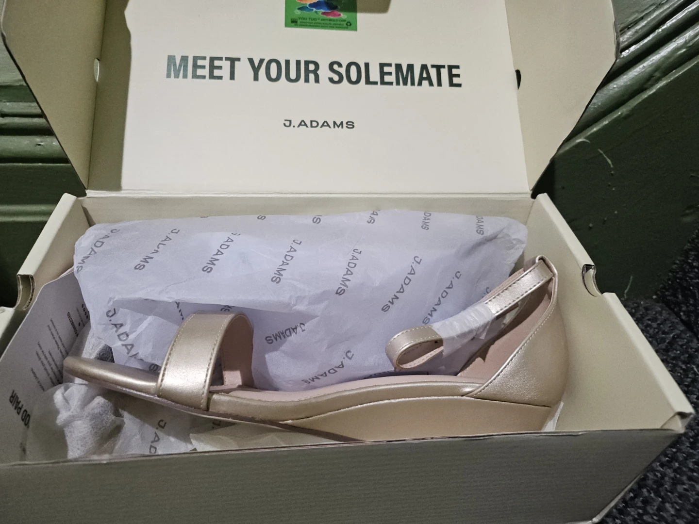 J. Adams Gold Wedge Sandals