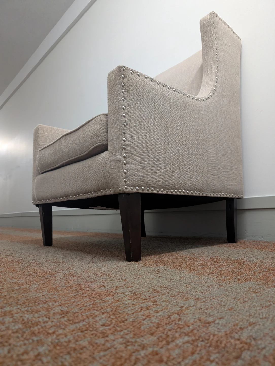 Wingback Accent Chair - Light Beige - photo 2
