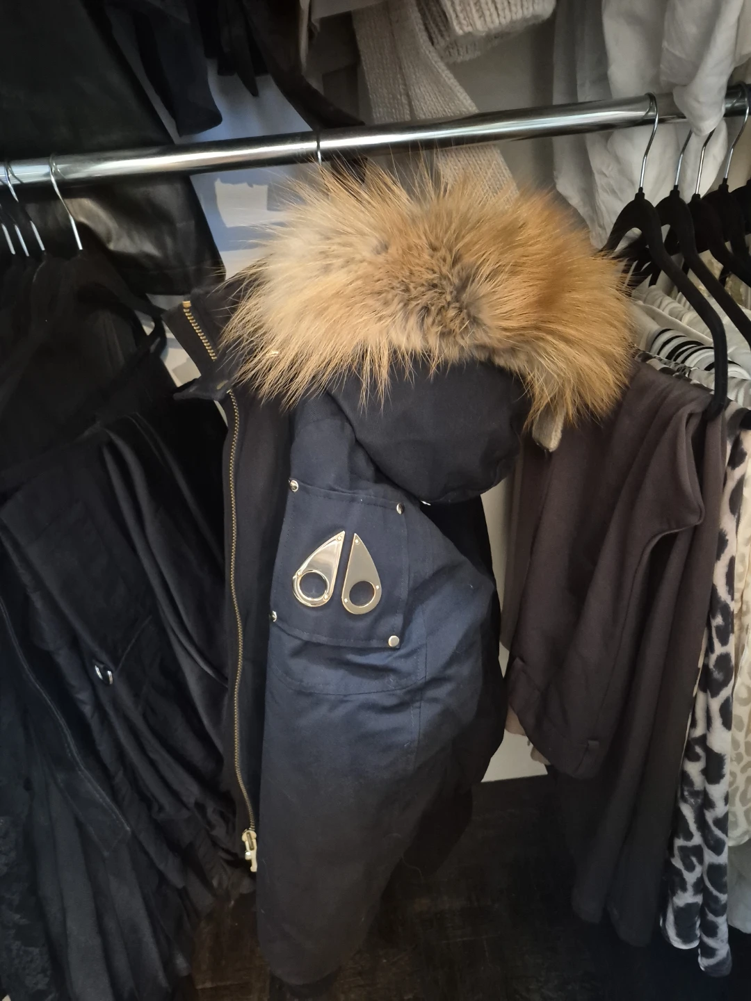 Moose Knuckles Black Bomber Jacket with Fur Hood - photo 4