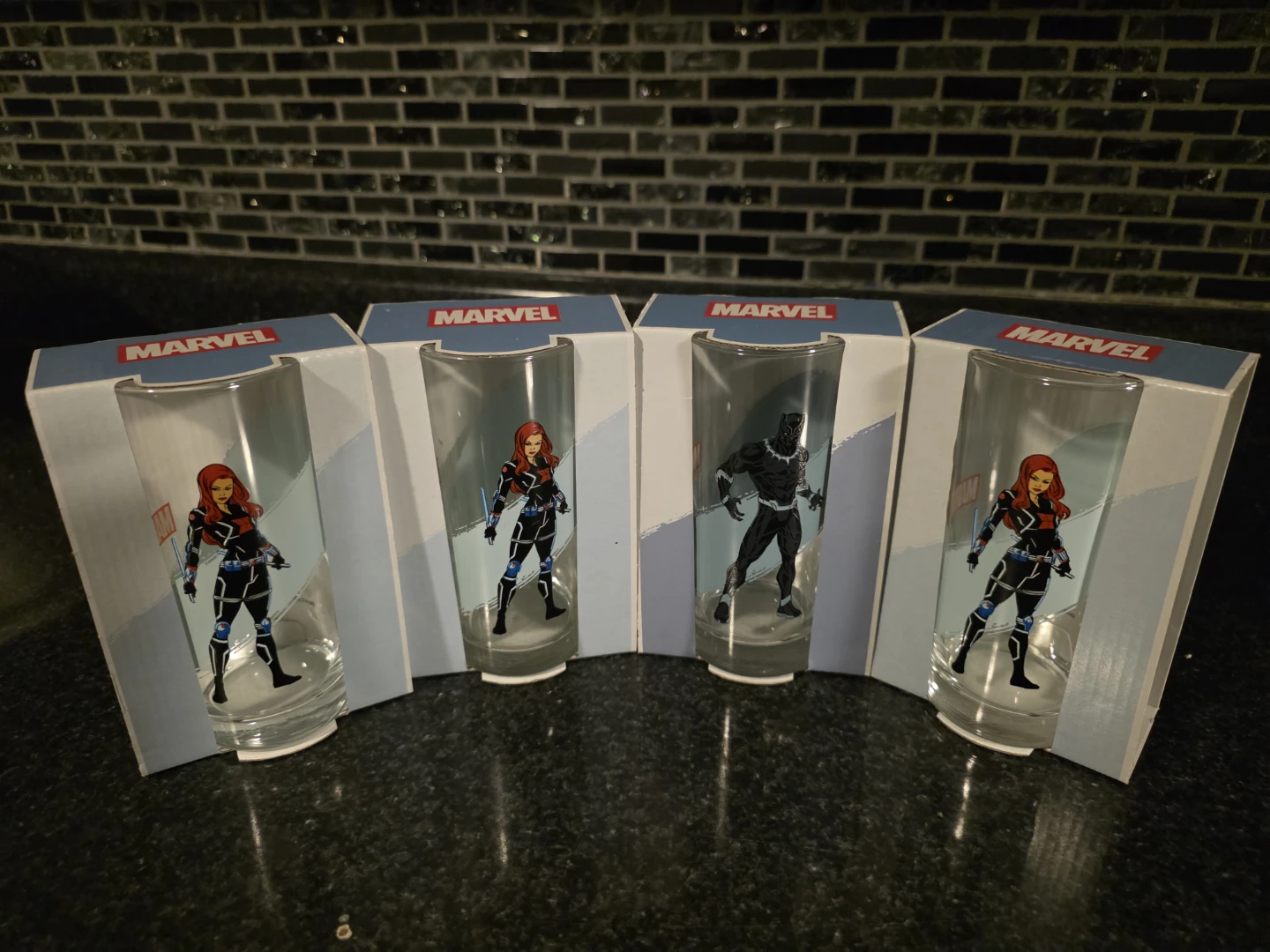 Marvel "Black Widow" & "Black Panther" Glasses (Set of 4) - photo 2