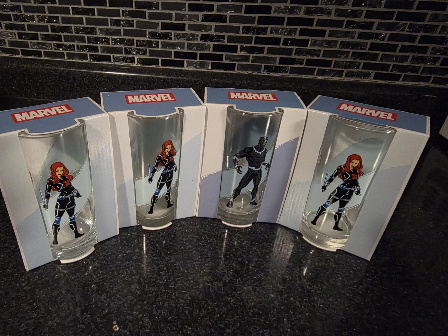 Marvel "Black Widow" & "Black Panther" Glasses (Set of 4) - photo 5
