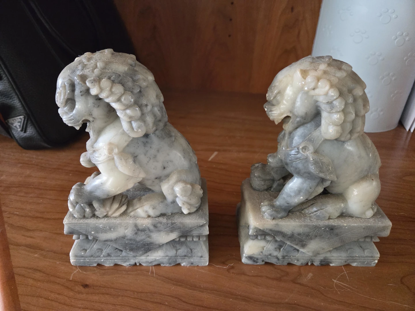 Pair of Stone Foo Dog Statues