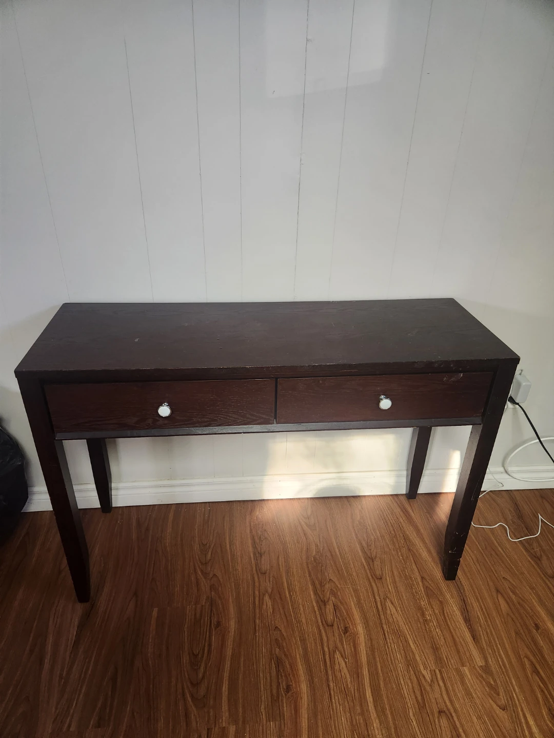 Dark Brown Console Table with Two Drawers - photo 2