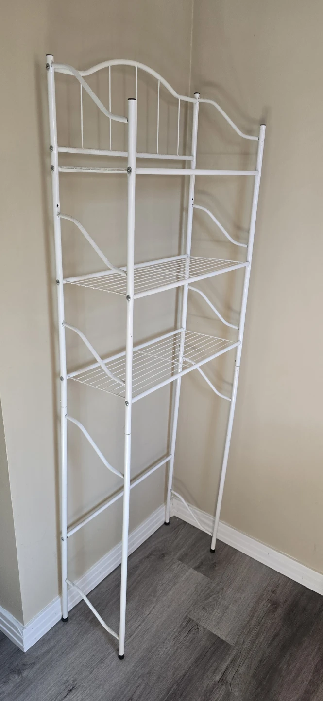 White Metal 3-Tier Over-the-Toilet Shelf