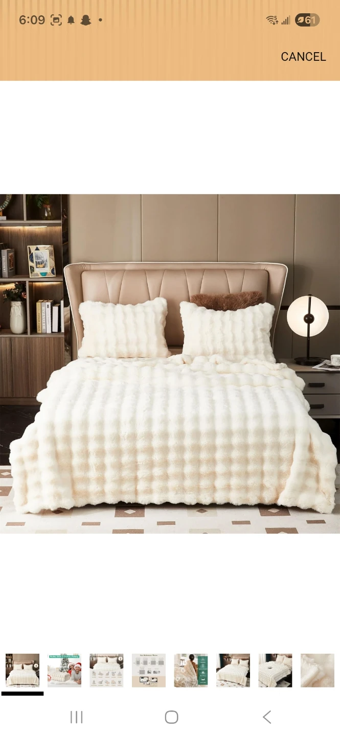 Cozy Cream Faux Fur Rabbit Plush Blanket - photo 2