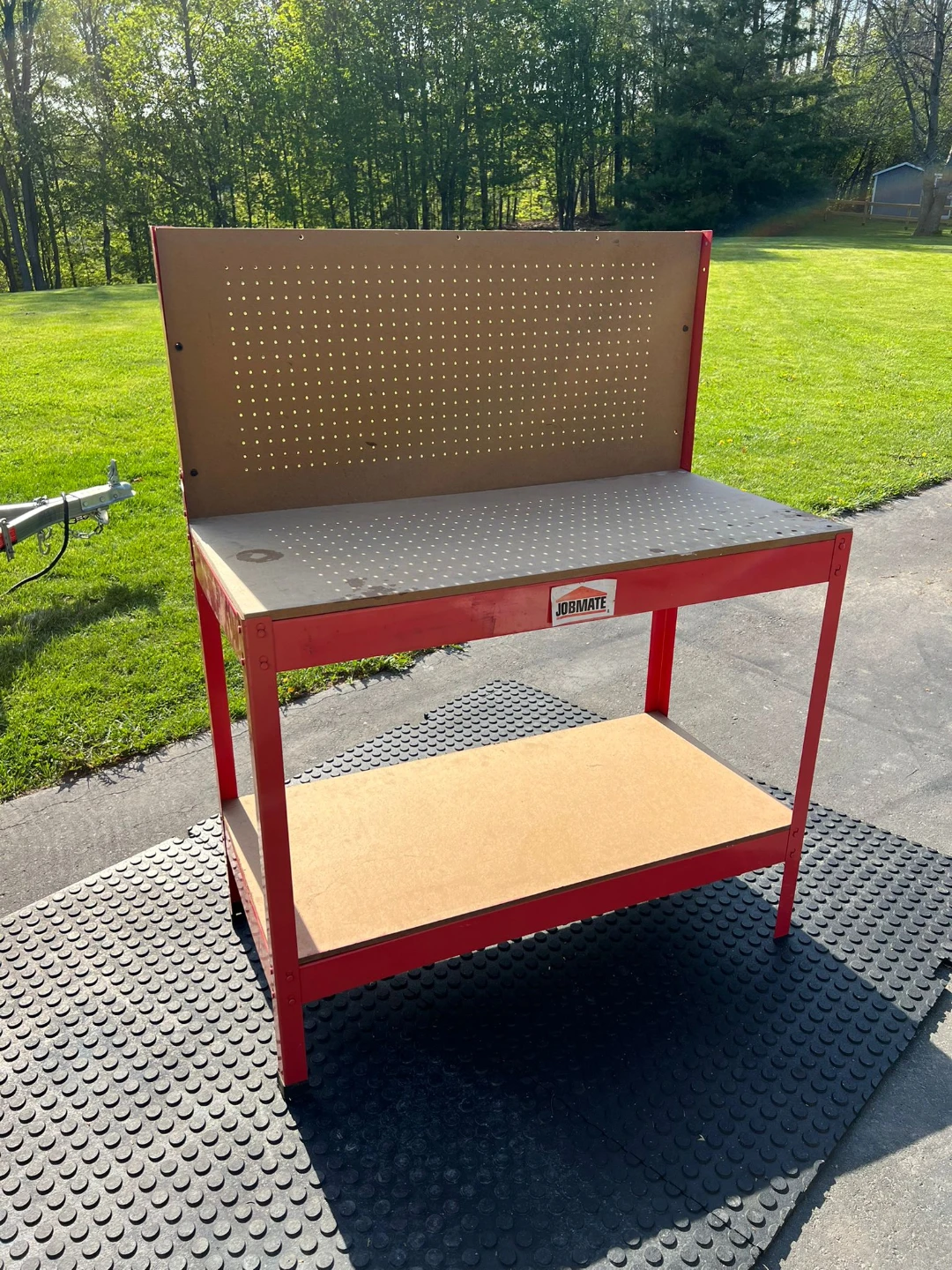 Jobmate Red Workbench with Pegboard