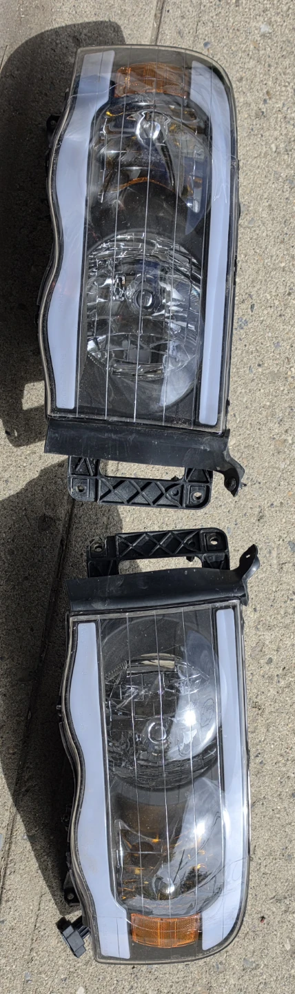 02-05 Dodge ram headlights with led bars