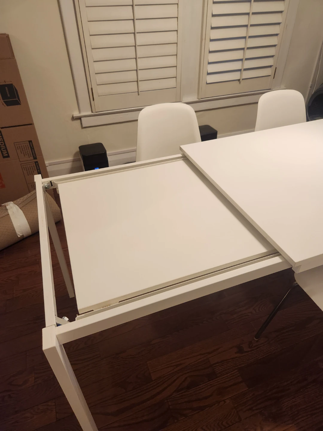 IKEA White Extendable Dining Table And Chairs - photo 5