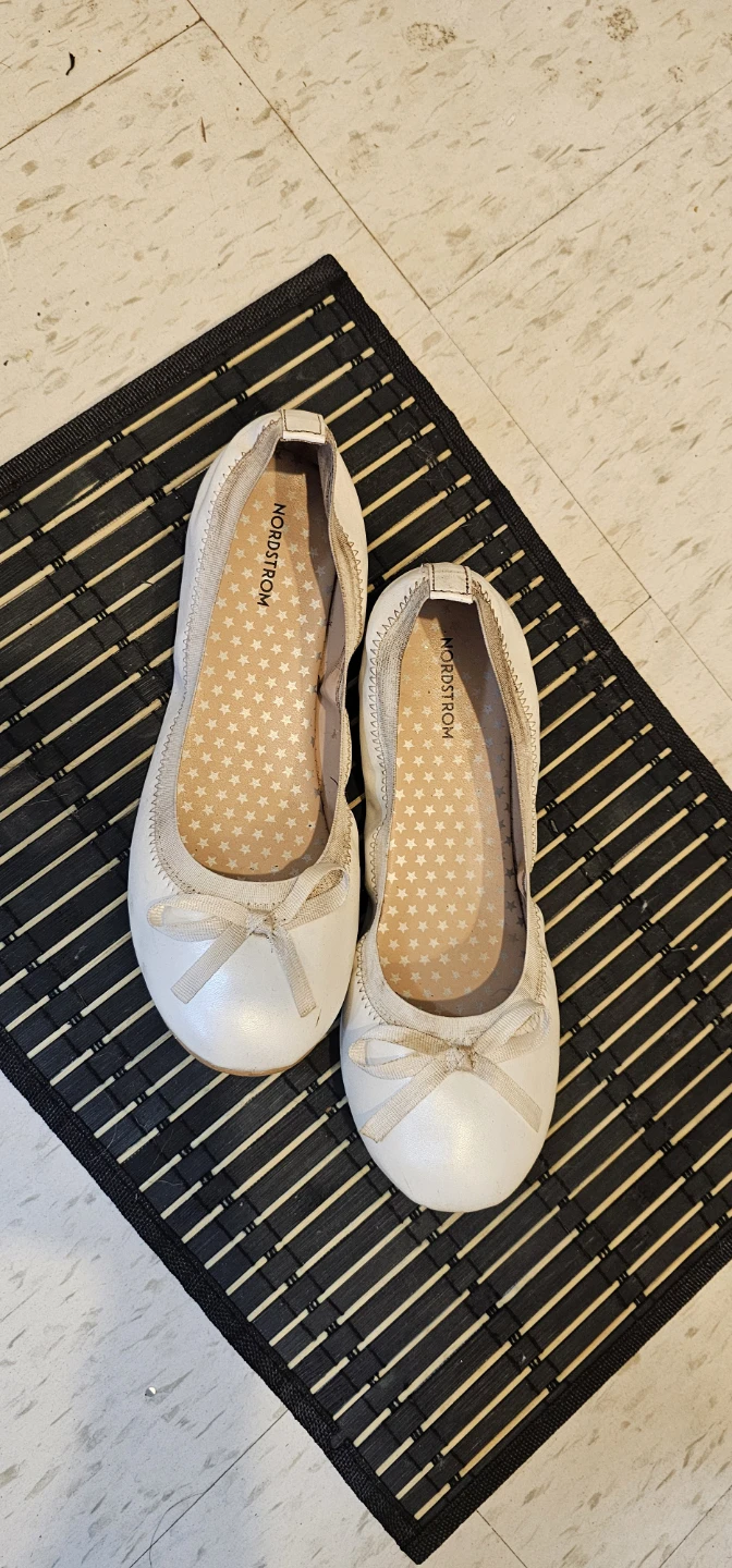 Nordstrom White Ballet Flats with Bow