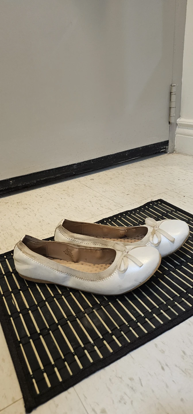 Nordstrom White Ballet Flats with Bow - photo 2