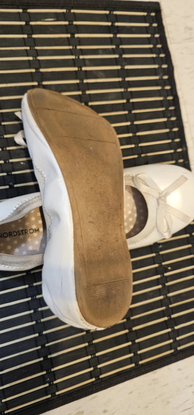 Nordstrom White Ballet Flats with Bow - photo 4