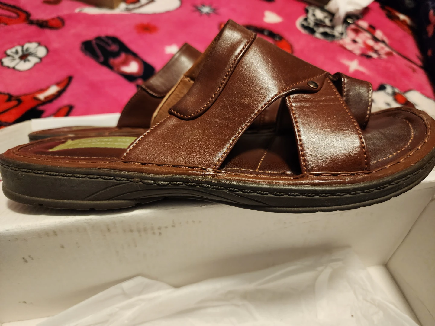 Pleasure Island Casuals Men's Brown Leather Sandals - photo 3