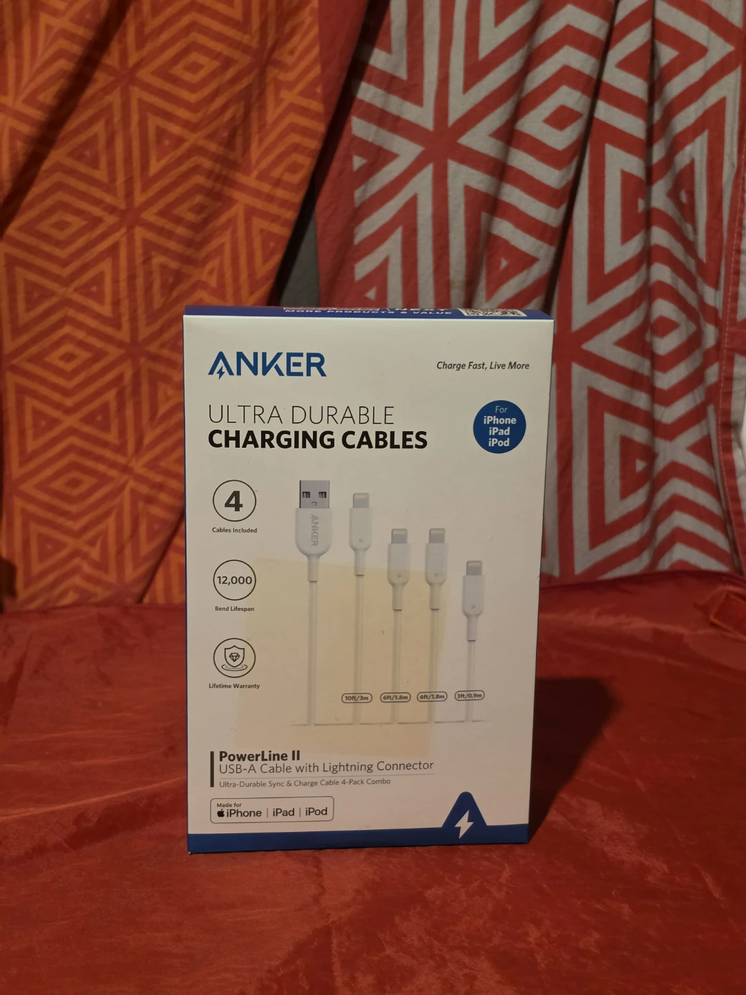 Anker PowerLine II USB-A to Lightning Cable 4-Pack