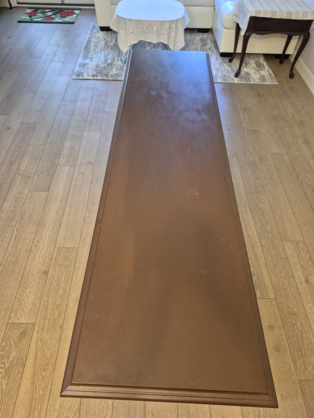 Antique Dark Wood Console Table - photo 3