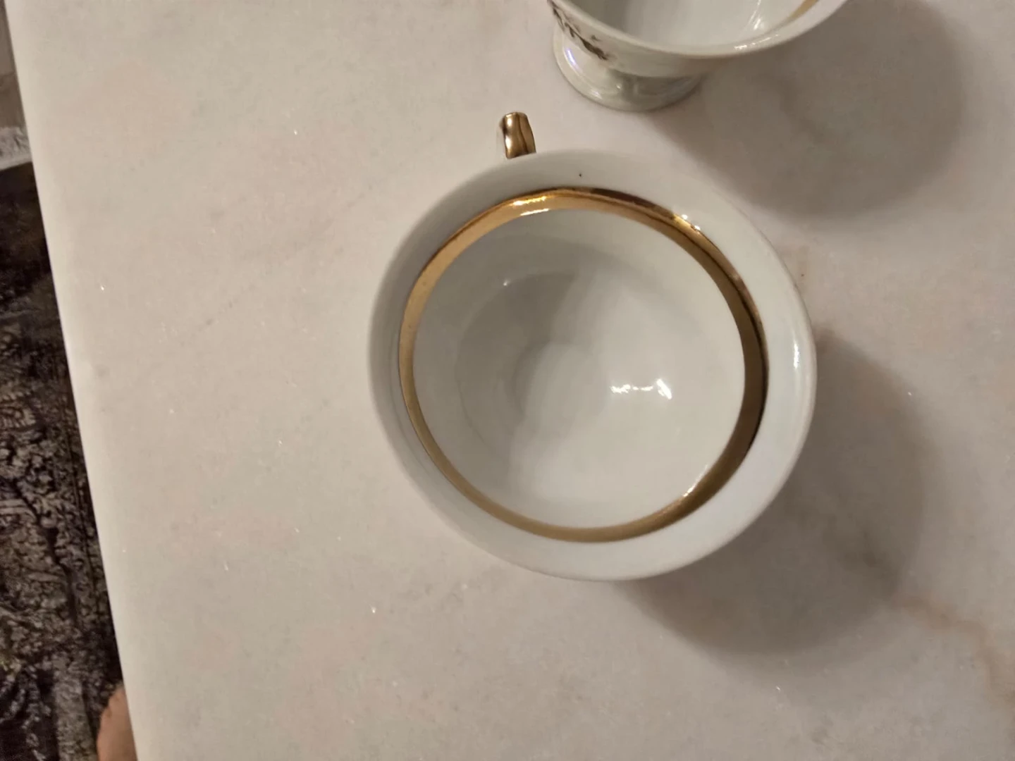 Set of 4 Vintage Floral Teacups with Gold Rim - photo 5