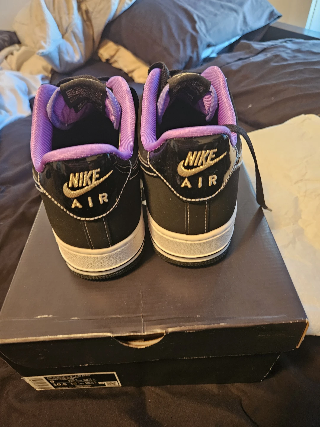 Nike Air Force 1 '07 LV8 EMB Black Purple Shoes Size 9 - photo 3